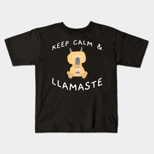 Keep Calm And Llamaste Pose 2 Kids T-Shirt